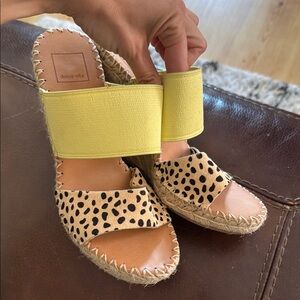 Dolce Vita Yellow and Tan Espadrille Sandals